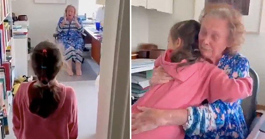 Grandma Gets Surprise Birthday Visit From Granddaughter And Her Reaction Is So Touching