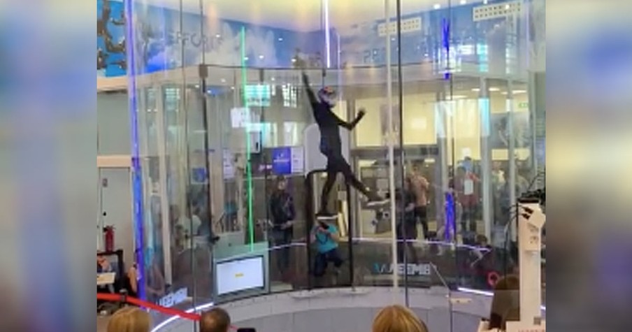 Teen Performs Impressive Indoor Sky Diving Dance Routine