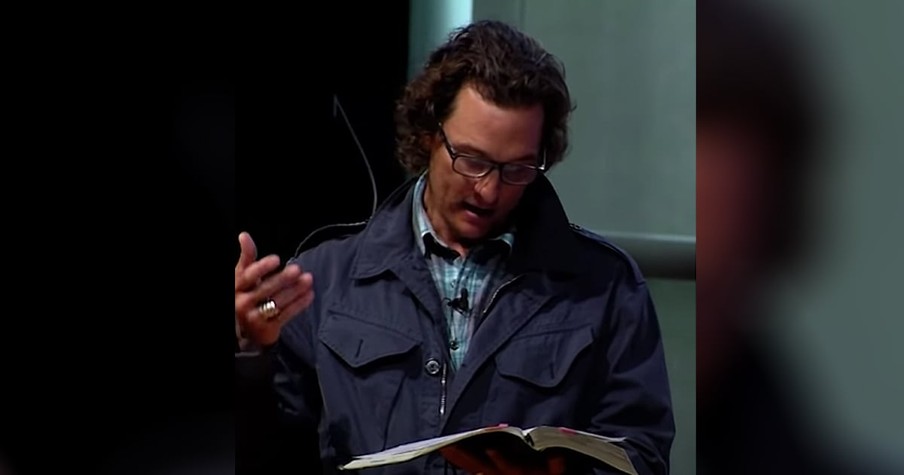 Actor Matthew McConaughey At Church Steps On Stage To Read From The Bible And It's Powerful