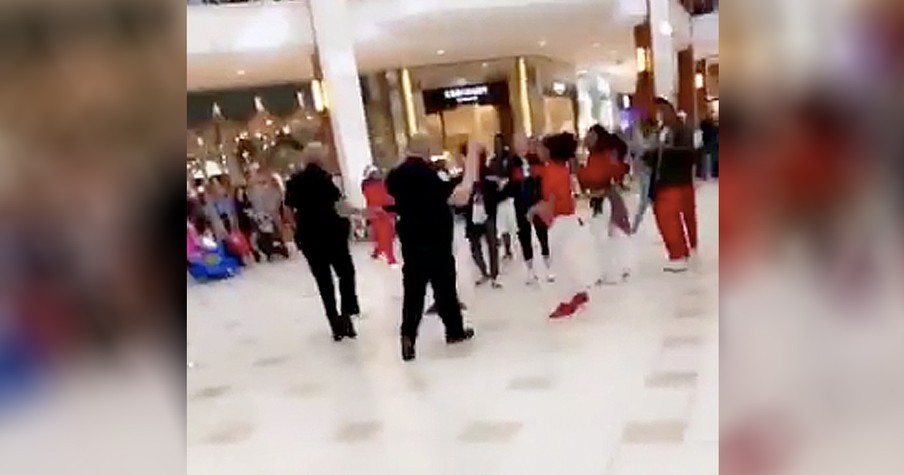 Police Officers Leave Crowd Stunned As They Join In Mall Flash Mob