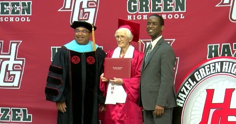 94-Year-Old Graduates High School 79 Years After WWII Forced Her To Drop Out