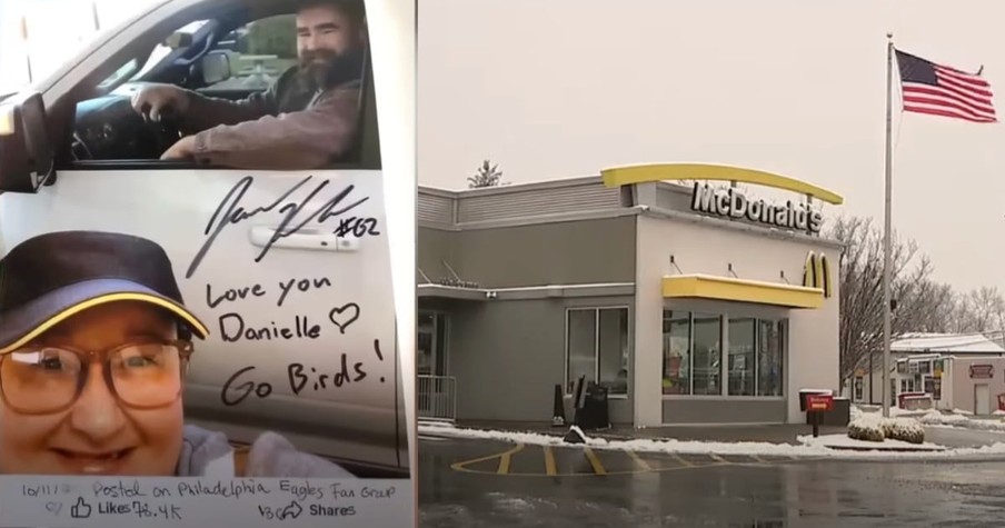 Jason Kelce Stops at His Hometown McDonald's with a Special Surprise for His Favorite Worker