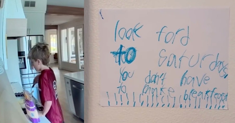 Parents Awake to Handwritten Note from Son, but It's the Home Security Footage That Melts Them