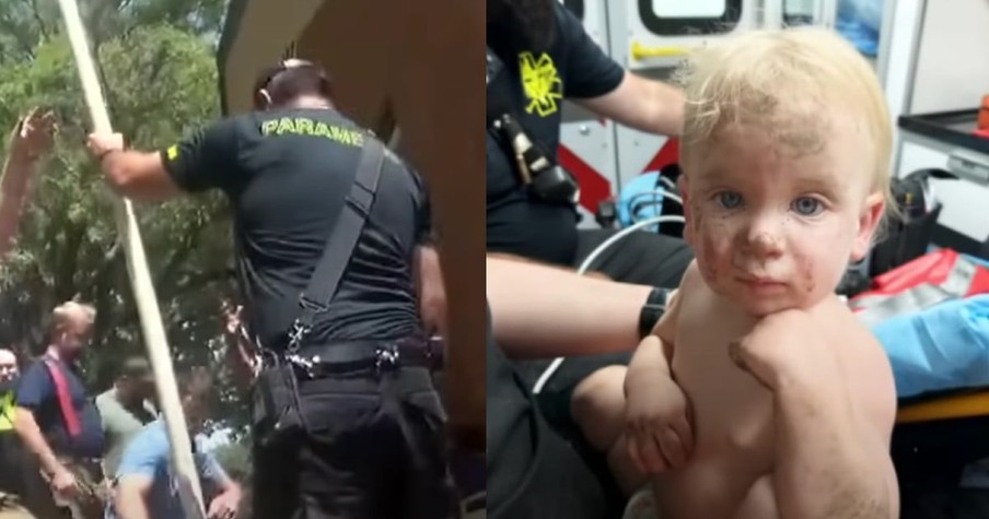 Heartwrenching Moment Little Boy Is Reunited with Family After Falling into an Underground Pipe