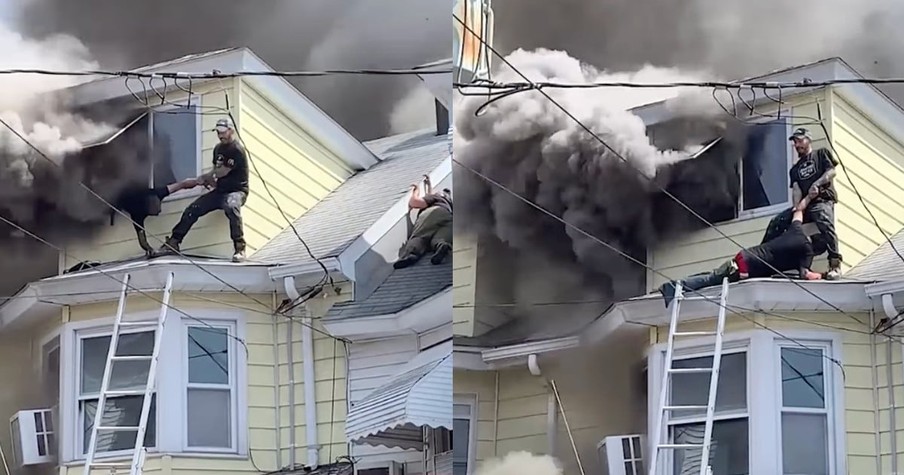 Dad Races to Save Neighbors from Fire After Hearing Screams and Cameras Caught It All