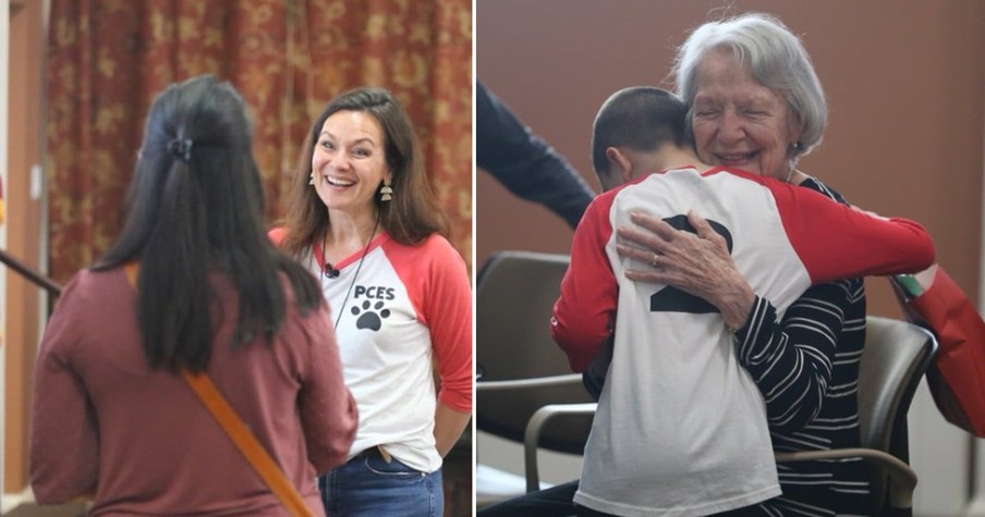 2nd Graders Wrote to Seniors All Year & When They Finally Met Their Pen Pals, It Was So Sweet