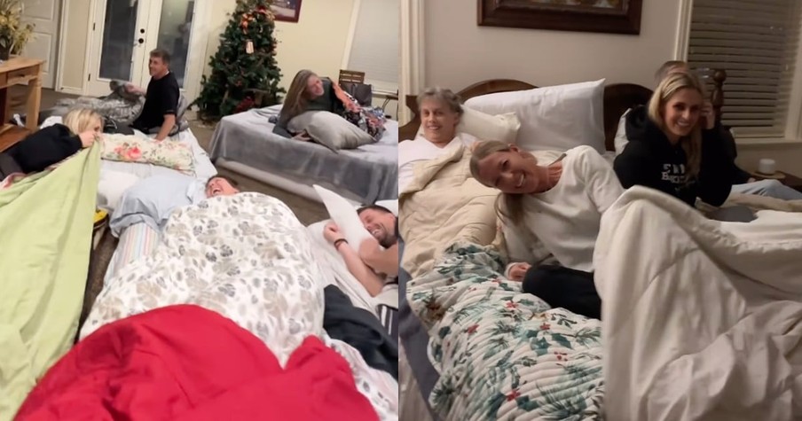 7 Adult Siblings Show up for a Surprise Sleepover with Parents and It's Bringing Folks to Tears