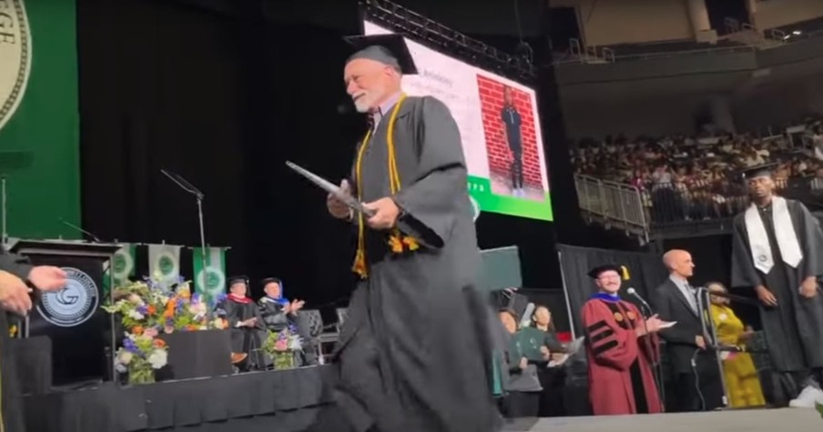 99-Year-Old Mom Cheers On 72-Year-Old Son As He Becomes First In Family To Graduate College