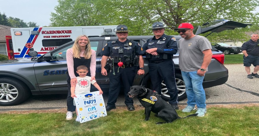 Cops Show Up At Boy's Birthday Party And The 4-Year-Old Couldn't Be Happier