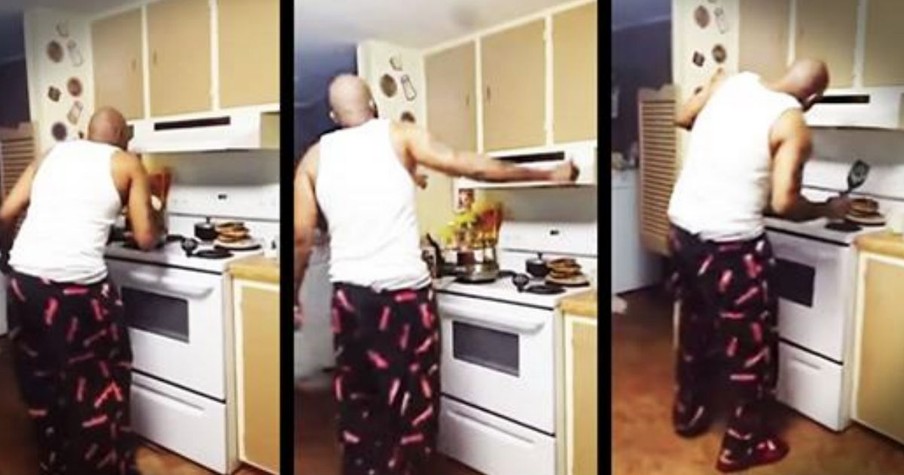 Hilarious Dancing Dad Making Pancakes