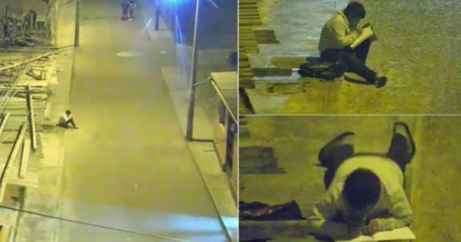 Boy Doing Homework Under A Streetlamp Caught On Cameras And Then A Kind Stranger Stepped In