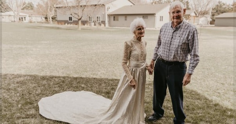 Couple Celebrates 70 Years Of Marriage With Bride Wearing Her Original Wedding Dress