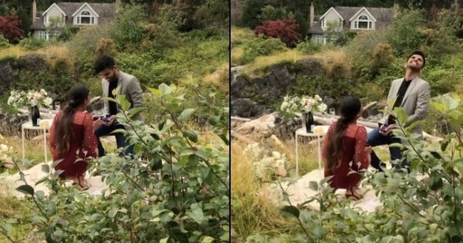 Photographer Gets 2 Secret Message & Catches the Moment a Couple Proposes at the Same Time