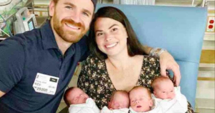 Couple Tries For 1 More Baby And Learns They're Expecting Quadruplets After Adopting 4 Siblings