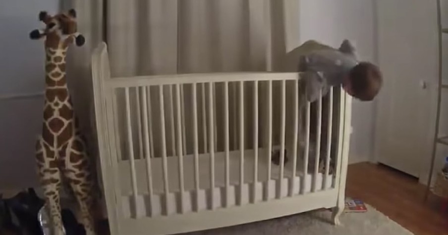 Super Dad Saves Son From Tumbling Out Of Crib