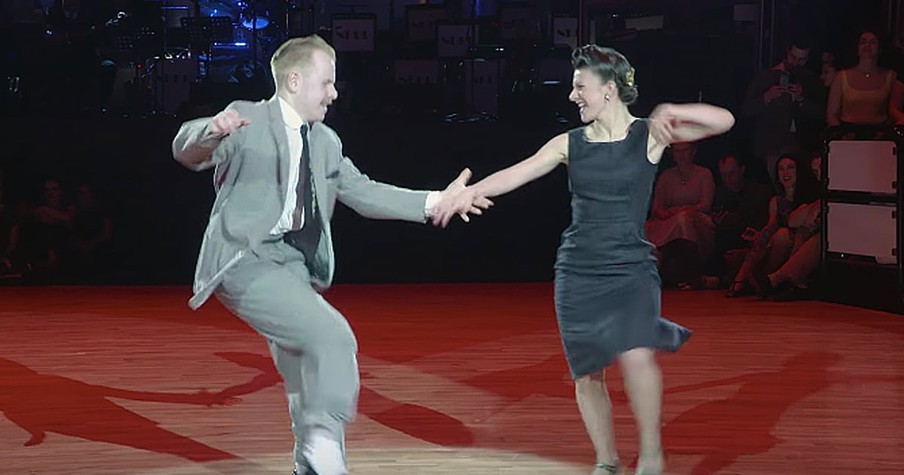 Couple's Swing Dance Routine To Movie Classic Has Everyone Clapping