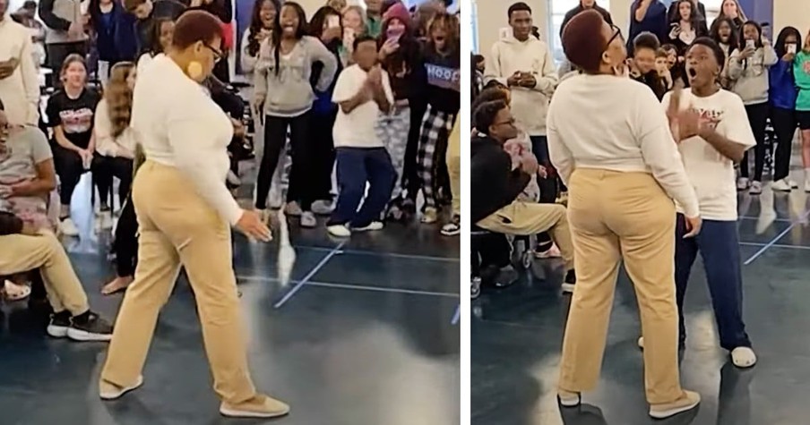 Student Challenges His Teacher To A Dance Battle And Instantly Gets Schooled