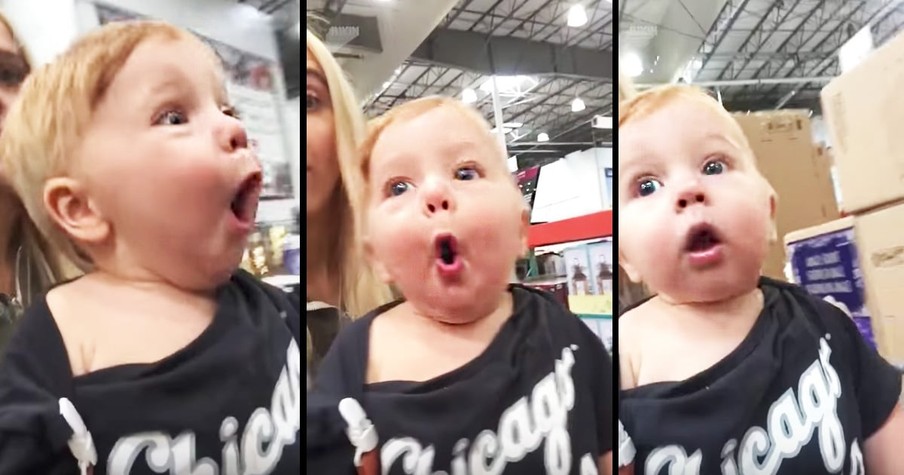 Baby Seeing Christmas Decorations For The First Time Gives The Cutest Reaction