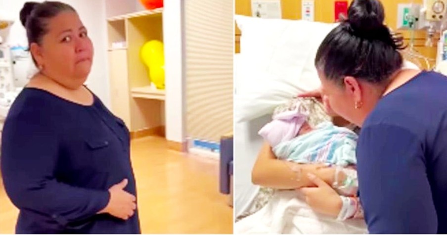 Woman Walks into Hospital Room to Find Out She's Become a Grandma & Everyone's in Tears