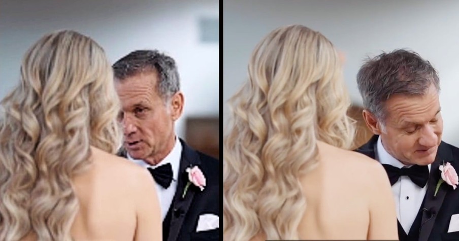 Bride's Dad Takes a Moment with His 'Little Girl' Before the Wedding and It's Powerful