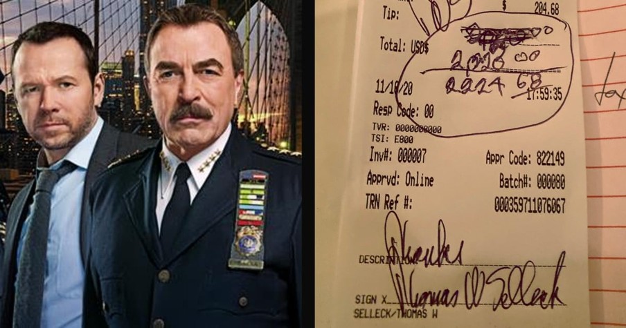 Tom Selleck Leaves A $2,020 Tip And Heartfelt Note After A Blue Bloods Co-Star Inspired Him