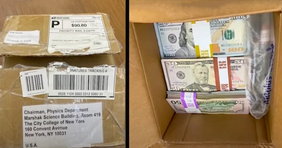 Professor Finally Decides To Open Battered Box From Mailroom And Finds $180,000 Cash Inside