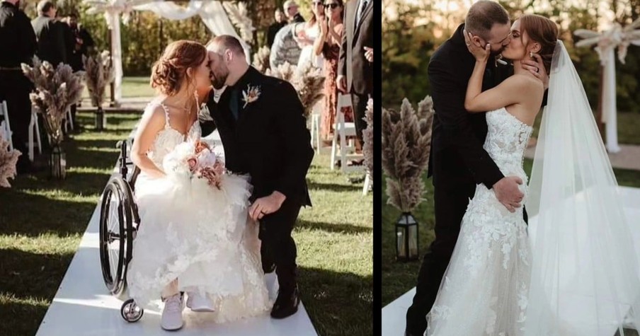 Bride Inspires All by Finally Walking Down the Aisle After Crash Left Her Partially Paralyzed