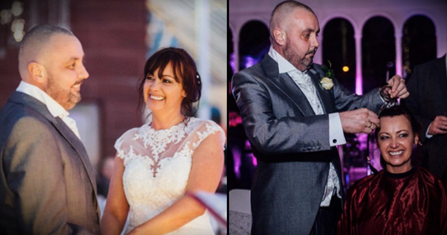 See Why This Bride Decided To Shave Her Head At Wedding Reception