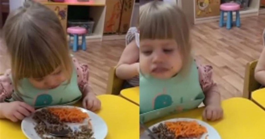 Precious Little Girl Can't Stay Awake While Eating And It's Too Funny