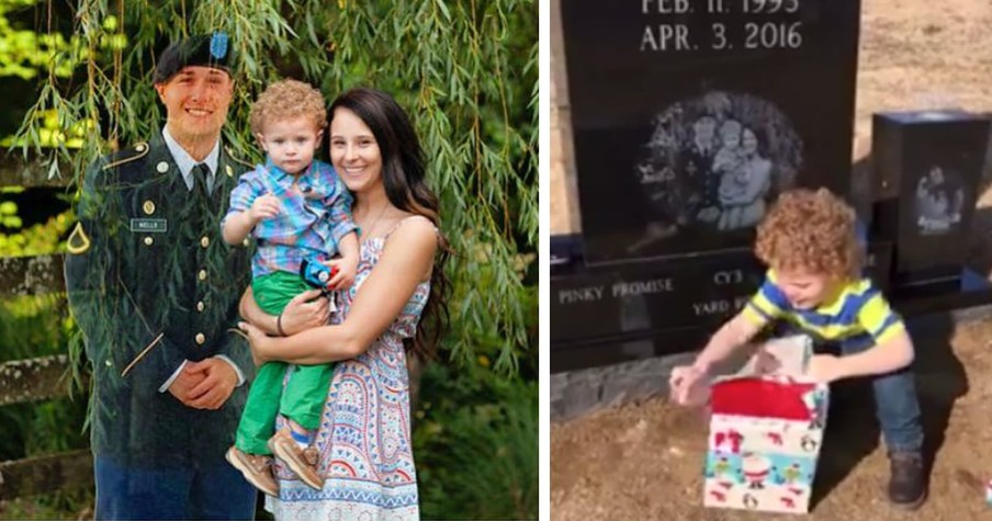 2-Year-Old Gets A Special Christmas Gift At His Daddy's Grave