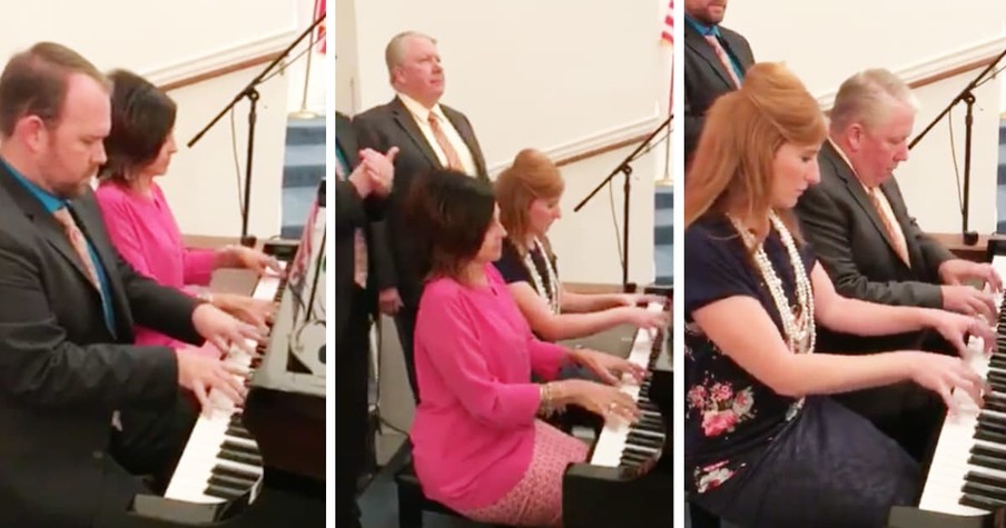 4 Church Pianists Sat Down After Service To Perform A Beautiful Impromptu Hymn Medley