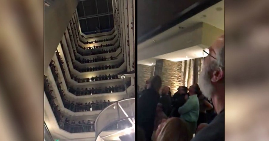 Colorado All State Choir Sings 'Down To The River To Pray' On Hotel Balcony