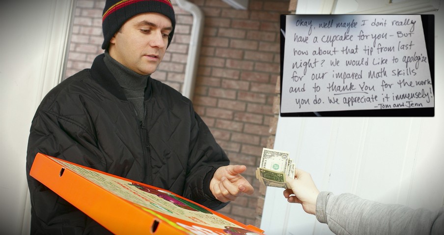 Pizza Delivery Driver Gets This Thoughtful Note After A 33 Cent Tip