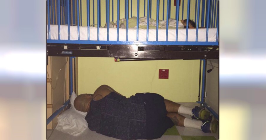 Viral Photo Of Hardworking Dad Asleep After He Refuses To Leave Sick Son's Side