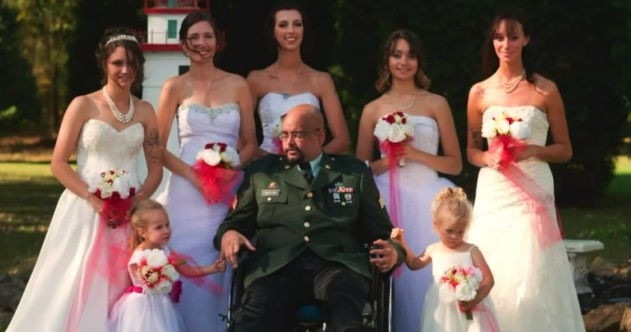 Dad's Love for Daughters Strengthened Him to Walk All 7 Down the Aisle Just Before Passing