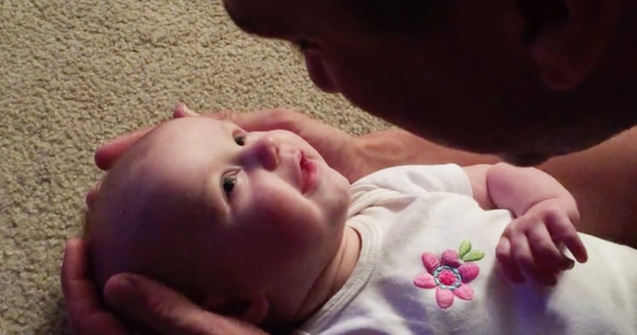 Baby Girl Smiles As Her Dad Sings To Her