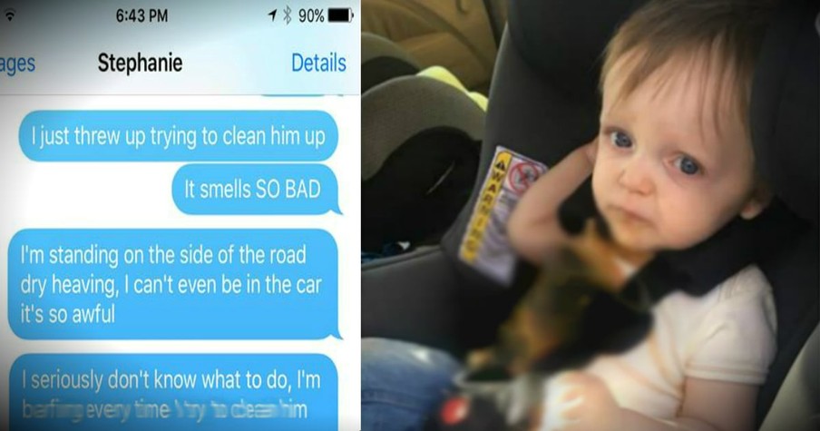 Dad Sends Hilarious Texts To His Wife After Their Son Vomits