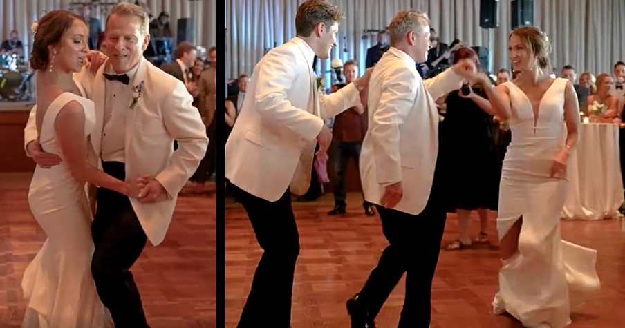 Younger Brothers Interrupt Father-Daughter Dance So They Can Dance with the Bride, Too