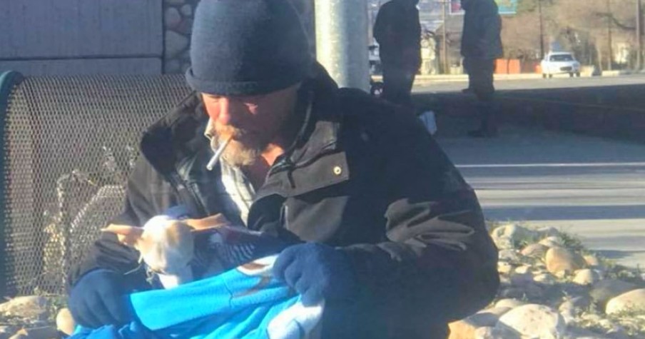 Abandoned Dog Up For Adoption In Utah After Homeless Man Comes To The Rescue