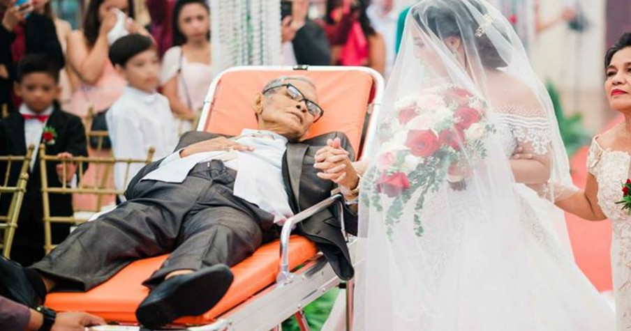 Father In Agonizing Pain Lives Long Enough To 'Walk' Daughter Down The Aisle