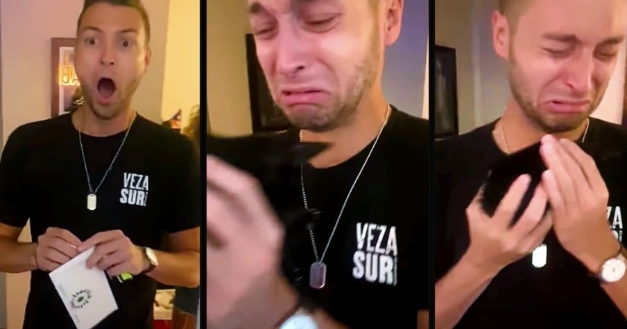 Man Gets An Early Birthday Present From His Roommate And Instantly Bursts Into Tears