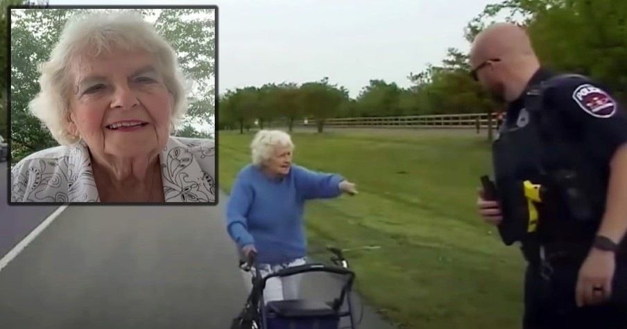 Police Officer Spots Elderly Woman Walking on the Side of the Road and Immediately Pulls Over