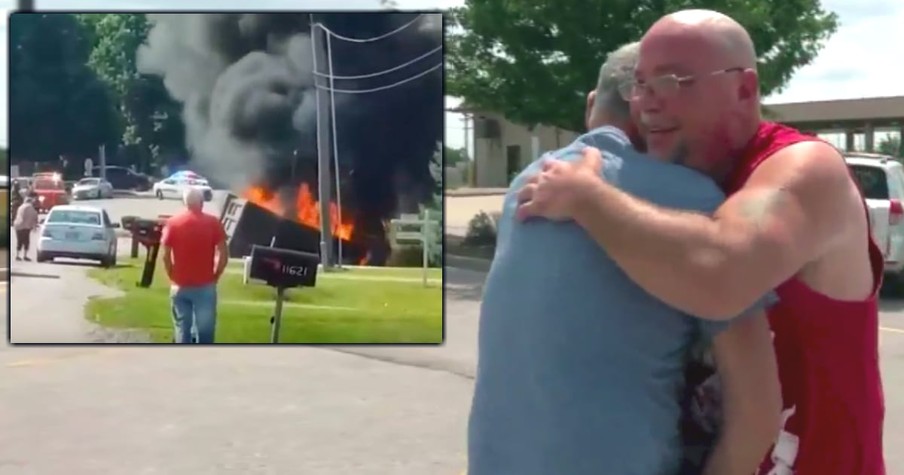 Bystanders Too Afraid to Save Man Trapped in Fiery Crash & Then Angel Shows Up Just in Time