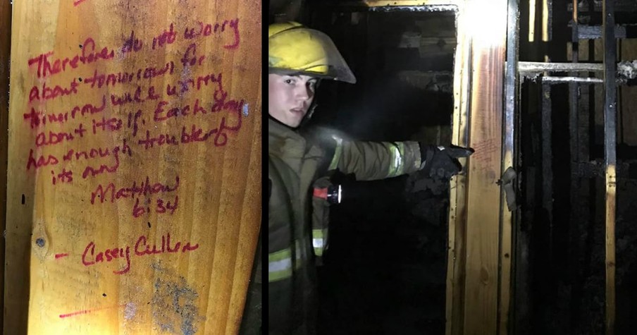 Fire Destroyed House Entirely Except For Where Scripture Is Written, Leaving Firefighters In Awe