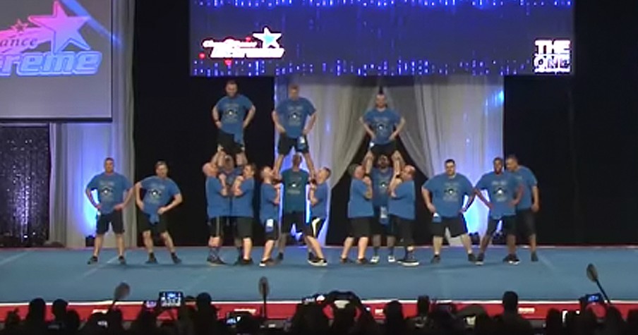 Funny Cheer Dads Entertain The Crowd With Dance Routine At Championships