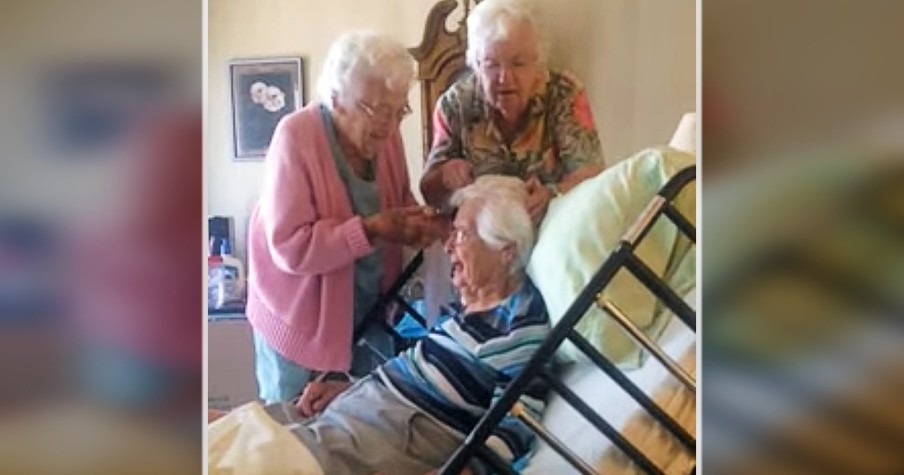 Bedridden Elderly Woman Gets A Makeover From Her Sisters And It's Too Sweet For Words