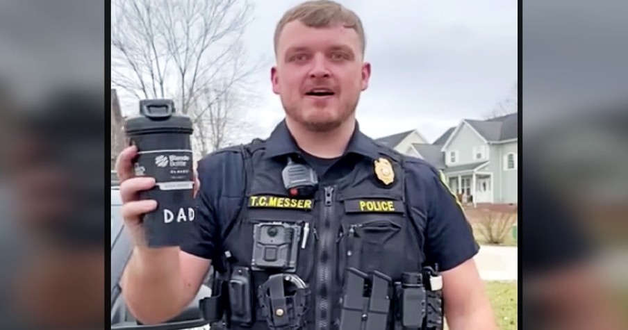 Police Officer Finds Out He's Going To Be A Daddy And His Reaction Is Priceless