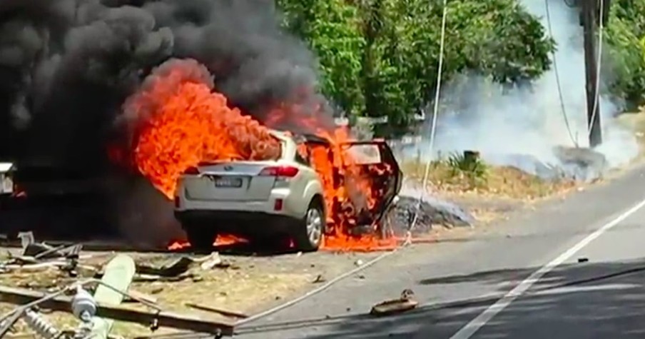 Grandma Drags 17-Month-Old From Crash, Then Car Bursts Into Flames Seconds Later