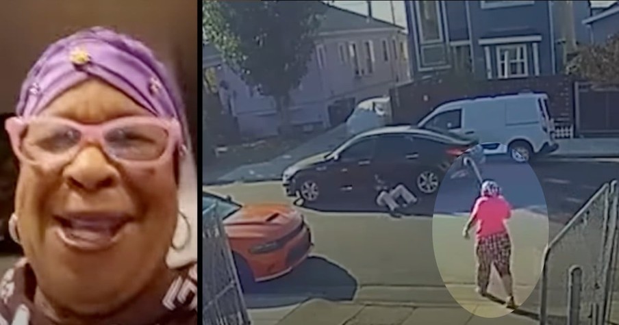 Great-Grandma with Cane Comes to Elderly Neighbor's Rescue and Fends Off Purse Snatcher