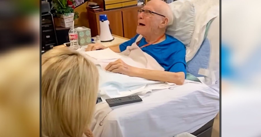 Grandpa Has Sweetest Reaction, Crying Tears Of Joy, As Granddaughter Reveals Big News